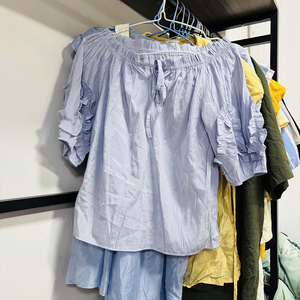 เสื้อเบลาส์ผ้าฝ้ายสำหรับผู้หญิง, เสื้อผ้ามือสองสไตล์ผสมอูเคย์อูเคย์ - Product Image 6