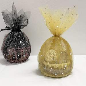 투투 스커트 장식을위한 100% 폴리 에스테르 반짝이 티서스 스타 문 얇은 명주 그물 원단 - Product Image 4