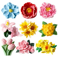 Moule en silicone motif multi-fleurs, facile à démouler, pour chocolats, bonbons gélifiés, résine époxy, bougies, gâteaux, qualité alimentaire, logo personnalisé, réutilisable, OEM
