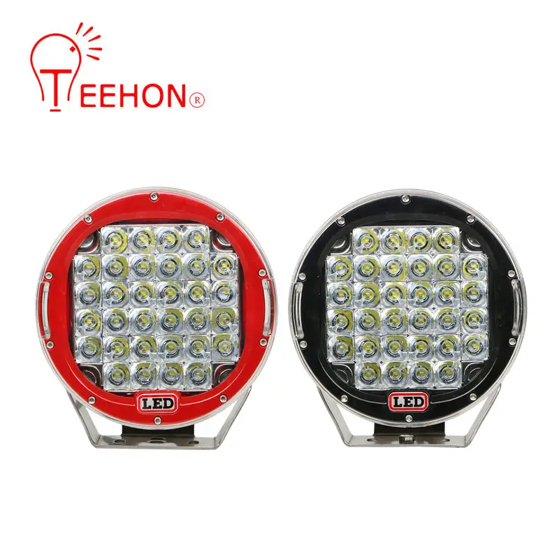 9 inch 185w round Black/Red automobile 4x4 accessories LED driving light 4wd LED work light offroad