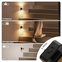 Veilleuses décoratives à détection de mouvement, dorées, luxueuses, à brancher sur prise murale, avec capteur de mouvement LED, pour salle de bain, couloir
