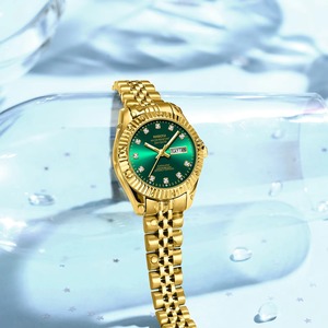 Montre à quartz raffinée et élégante pour femme, boîtier classique effet soleil, bracelet en acier, étanche à vie, montre élégante pour femme - Product Image 5