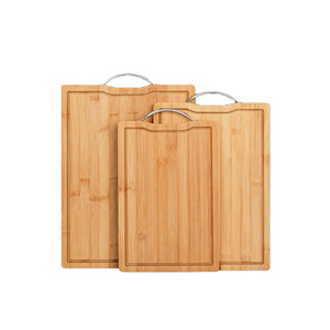 Bamboo Cutting Board <b>Set</b> 3-Piece With Handle Rectangle Kitchen Chopping Blocks For Food Prep - Product Image 4