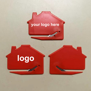 Abrecartas de regalo publicitario personalizado Abridor de correo de seguridad de regalo de agente inmobiliario en forma de casa - Product Image 5