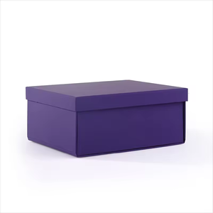 กล่องกระดาษพับพิมพ์ลายนูนเคลือบเงาสำหรับรีไซเคิลสีม่วงออกแบบได้เองพร้อมฝาแยก - Product Image 3