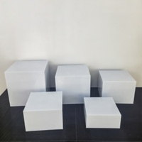 Buffet multifonction en acrylique blanc 5 faces Boîtes de restauration Stand Food Display Risers Cubes Wedding Centerpieces Décorations de table