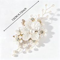 Lot de 3 pinces à cheveux en acrylique, perles et strass, pour mariée, demoiselle d'honneur, femme, mariage, bal de promo, fête prénuptiale, accessoires capillaires