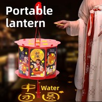 Lanterne en papier rotative pour le Festival de la Mi-Automne, lanterne florale portable faite à la main avec fonction lumineuse, vente en gros