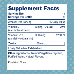 OEM ZEOLITE Kinderen Spraakondersteuning 30ml Vloeibare Druppels Voedingssupplement voor Kinderen Metabolisme Bessensmaak Vitamine D <span class=keywords><strong>B12</strong></span> - Product Image 2
