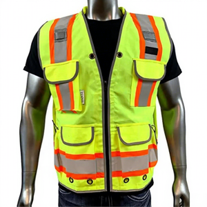 Hot Sell Fluorescent Security Safety Vest High Visibility Reflective Safety Vest for Construction <b>Workers</b> Multifunctional <b>Jacket</b> - Product Image 1