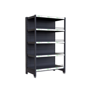 Estanterías de Supermercado de Alta Capacidad de Carga, Directas de Fábrica, Unidad de Góndola de Acero Azul con Rejilla Anticaídas para Almacén - Product Image 2