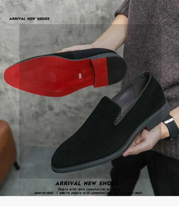 Zapatos de Vestir <span class=keywords><strong>Rojos</strong></span> de Diseño Nuevo 2026 <span class=keywords><strong>para</strong></span> <span class=keywords><strong>Hombre</strong></span>, <span class=keywords><strong>Mocasines</strong></span> de Terciopelo, Sólidos, Sin Cordones, <span class=keywords><strong>para</strong></span> Fiesta, Casuales, de Lujo, de Cuero, Planos, Estilo Descalzo - Product Image 3