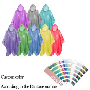 Eco-friendly Disposable Plastic Pe Rain Poncho For Outdoor Events