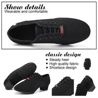Chaussures de danse pour femmes, chaussures latine pour hommes et femmes, chaussures de danse de salon d'entraînement, baskets de danse de Tango modernes, noir et rouge