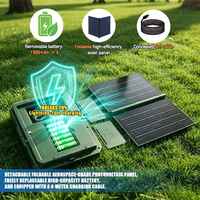 Projecteur solaire LED portable pour hôtel, indice IP65, faisceau réglable, télécommande, batterie détachable, panneau pliable 4m
