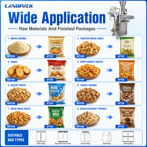Machine d'emballage et de conditionnement automatique VFFS pour sachets de 5g de sucre blanc, sel, snacks, aliments déshydratés, pain, galettes, chips de pommes de terre - Product Image 3