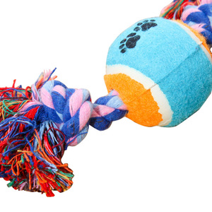 Juguete para mascotas, pelota de tenis, cuerda de algodón, juguete para masticar para perros, limpieza dental, resistente a mordidas, 23*7cm, 110g - Product Image 4