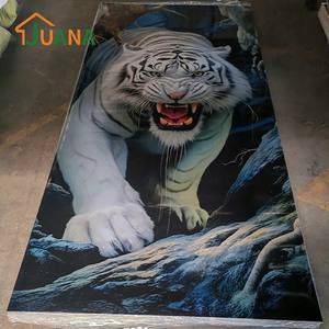 Yüksek parlak UV PVC mermer levha ucuz fiyat 3D iç duvar paneli için daire UV mermer levha - Product Image 3