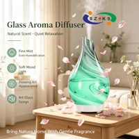 Difusor de Aroma Ultrasónico de Vidrio, Humidificador de Vapor Frío, Recargable, con Control Remoto, 7 Luces LED, Bajo Nivel de Ruido 36dB, Portátil para el Hogar