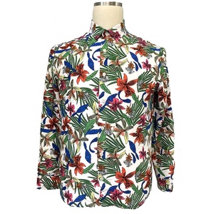 Custom OEM ODM Plus Size Poly <strong>Peach</strong> Casual 2024 Men's Printed Long Sleeve <strong>Shirt</strong> - Product Image 2