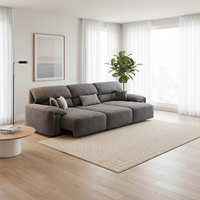Sofá Cama Eléctrico Funcional para Mascotas, Tela Antiarañazos para Gatos, Doble Uso, Moderno, Estructura de Madera Simple, Sofá de 3 Plazas con Respaldo Dividido