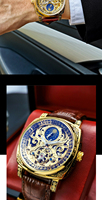 Montre automatique de luxe pour homme, de haute qualité, avec fond transparent squelette, phases de lune lumineuses, montre mécanique décontractée et professionnelle