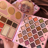 Palette de maquillage minérale multifonctionnelle - Poudre à sourcils pressée écologique personnalisée et ensemble d'ombres à paupières multichromes avec 41 couleurs