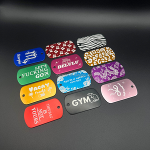 Custom Laser Engraving Aluminum Metal Luggage <strong>Tag</strong> with Chain - Product Image 5