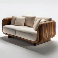 Juego de Sofás Chesterfield de Tela Estilo Chino para Sala de Estar con Silla de Madera para Comedor