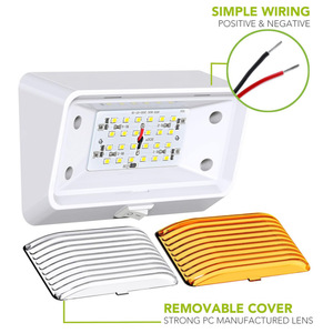 LED RV Exterior <b>Light</b> 6in x 3.6in <b>Waterproof</b> Rectangle Manual <b>Switch</b> Outdoor Lighting for Camper Trailer - Product Image 2