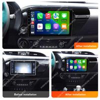 MEKEDE MS voiture android radio caméra arrière gps navigation car-play auto pour Toyota Hilux 2015-2020 WiFi ventilateur de refroidissement DVR BT