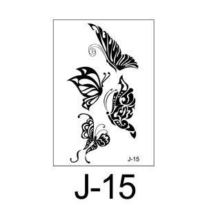 Fleur noire papillon croisé <span class=keywords><strong>serpent</strong></span> crâne <span class=keywords><strong>bras</strong></span> autocollants de <span class=keywords><strong>tatouage</strong></span> temporaire tatouages corporels qui ont l'air réel et durent longtemps - Product Image 4