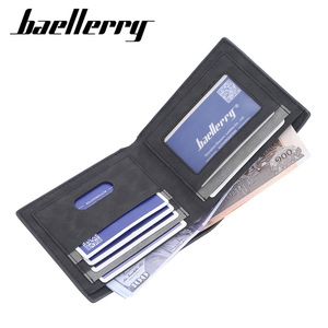 กระเป๋าสตางค์แบบสั้นสำหรับผู้ชายแบรนด์ Baellerry บางเฉียบ มีช่องใส่บัตรหลายช่อง แฟชั่นสีพื้น ใช้ได้ทุกวัน - Product Image 2