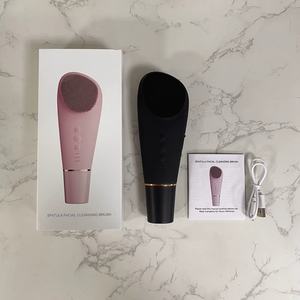 แปรงทำความสะอาดผิวหน้าซิลิโคนเกรดอาหารสำหรับใช้ในบ้าน พร้อมเครื่องขัดผิว 2-in-1 ดีไซน์ใหม่ แปรงทำความสะอาดผิวหน้าไฟฟ้า ได้รับการรับรองอย่างเต็มรูปแบบ - Product Image 1