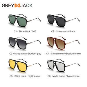 Nouvelles lunettes de soleil pour hommes à monture large, en TR90 et métal, noires, polarisées UV400, légères, type 3, verres TAC - Product Image 5