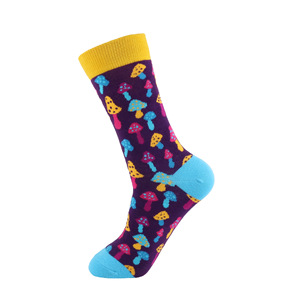 Chaussettes de sport colorées à motifs de champignons, bananes, cactus, points, chiens, mélange de coton, chaussettes amusantes pour hommes, chaussettes personnalisées - Product Image 2