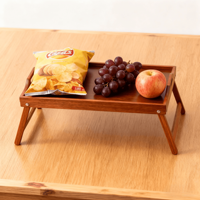 Plateau de Rangement Multifonctionnel en Bambou Naturel, Table Pliante Simple pour Usage Domestique dans la Chambre