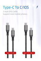 Câble de chargeur tressé 60w avec boîte de vente au détail Type c à câble de données de type c pour iphone 15 16pro 16pro Max câble Usb-c à charge rapide