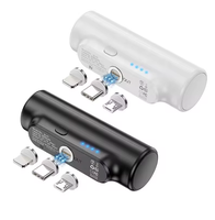 Mini Banco de Energía Portátil en Forma de Cápsula de 5000 mAh, 3 en 1, con Enchufe Integrado, Cargador Portátil de Emergencia para Teléfono Móvil y Regalo Promocional