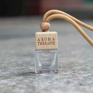 Empty Glass Hanging Car Perfume Bottle <strong>Refillable</strong> Diffuser Essential Oil Square Glass Air Freshener Car Perfume Hanging Perfume - Product Image 6
