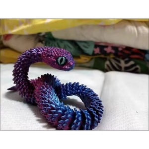 Hot 3D Printed <b>PLA</b> Snake Joint Movable Viper Figurine Ornament Toy Model - Product Image 6