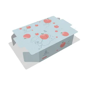 กระดาษสีชมพูแบบทำมือสำหรับงานเลี้ยงวันเกิดงานแต่งงานกล่องใส่เค้กช็อคโกแลตพร้อมดอกไม้ตกแต่ง3D โลโก้ที่กำหนดเอง