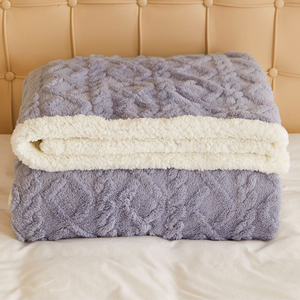 Coperta in pile di alta qualità in poliestere, a doppio strato, spessa, tinta unita, in sherpa e flanella effetto visone - Product Image 4