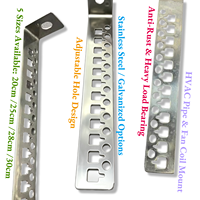 Support de fixation à fente en L en acier inoxydable galvanisé pour tuyau de ventilo-convecteur CVC, plaque droite réglable à trous multiples
