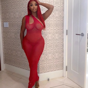 Abito <span class=keywords><strong>Sexy</strong></span> da Donna Monospalla in Rete Traforata Copricostume da Spiaggia Estivo Mini Abito <span class=keywords><strong>Femminile</strong></span> Copribikini - Product Image 5