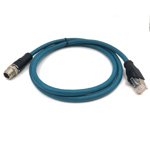 M12 8 pin X código hombre a Rj45 doble final de <span class=keywords><strong>1000</strong></span> <span class=keywords><strong>Mbps</strong></span> de par trenzado CAT6 <span class=keywords><strong>Cable</strong></span> de <span class=keywords><strong>Ethernet</strong></span> - Product Image 3