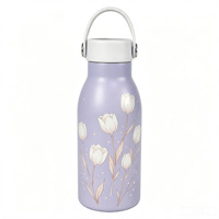 Bouteille d'eau isotherme en acier inoxydable à double paroi sous vide 350 ml avec poignée, portable, écologique, isolation 12-24 heures
