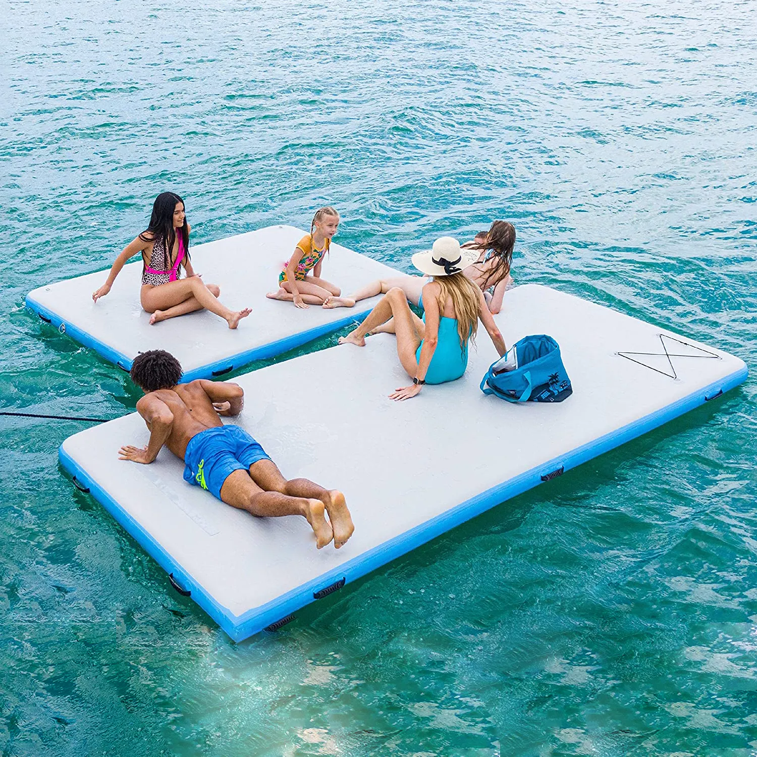 2021 piscina inflable plataforma flotante barco inflable flotante ISLA DE PESCA DE sup muelle agua Mat