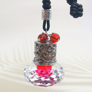 3ml araç parfüm şişesi kristal hava spreyi difüzör asılı otomatik kolye kokusu için boş cam doldurulabilir şişe uçucu yağ - Product Image 4