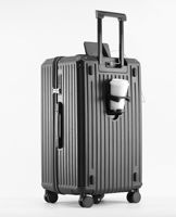 Valise de cabine grande capacité 26-32 pouces, bagage multifonctionnel à roulettes, cadre en aluminium épaissi, serrure, unisexe, pour l'exportation